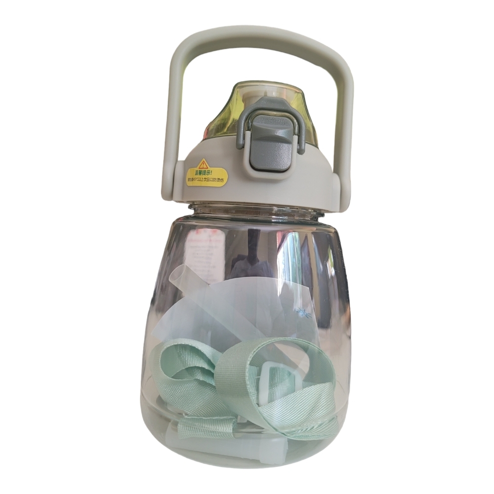 Water Bottle Jug 37ml with Straw and Handle Leakproof BPA-Free Color Mint Green